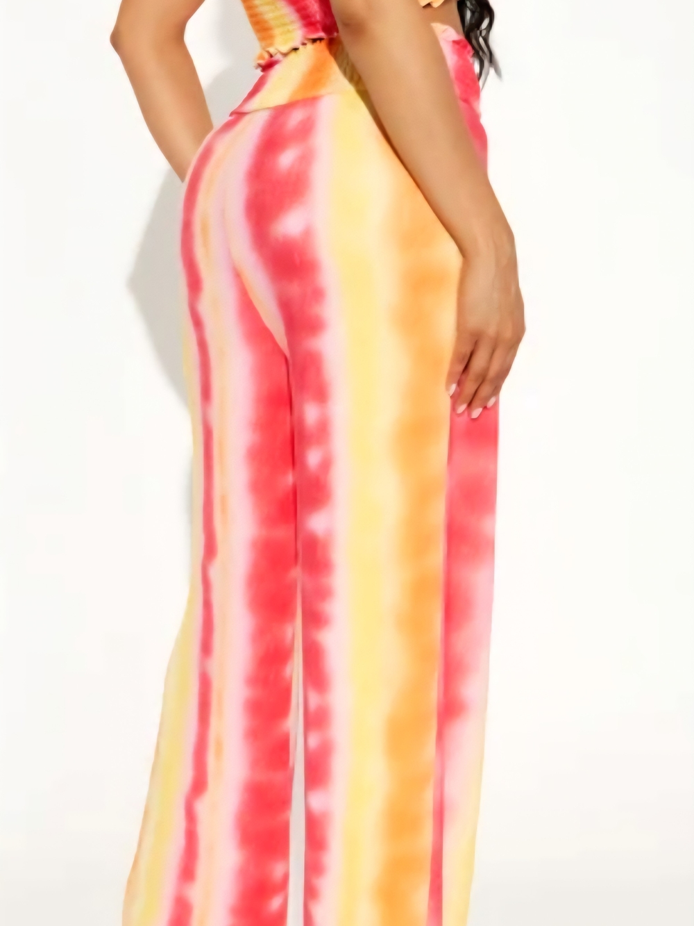 Fashion Nova Sunset At The Beach Pant Set Ombre Yellow Pink Size M NWT